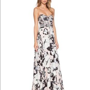 Tamara Strapless Floral Silk Gown
